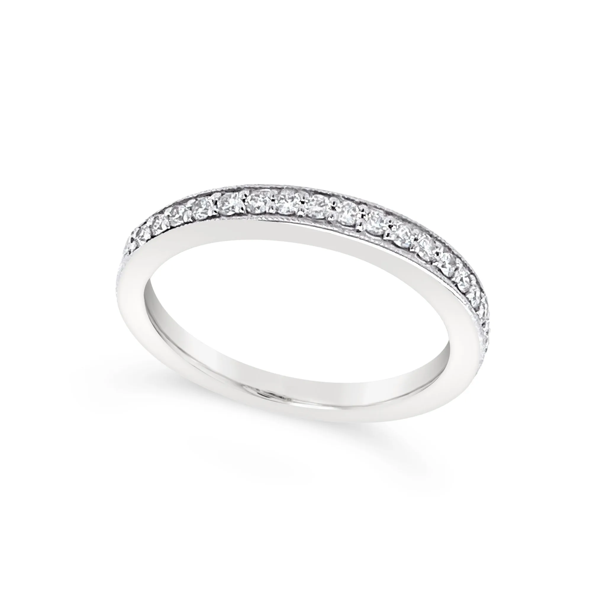 Channel Set Milgrain Edge Wedding Band - .25 carat t.w.