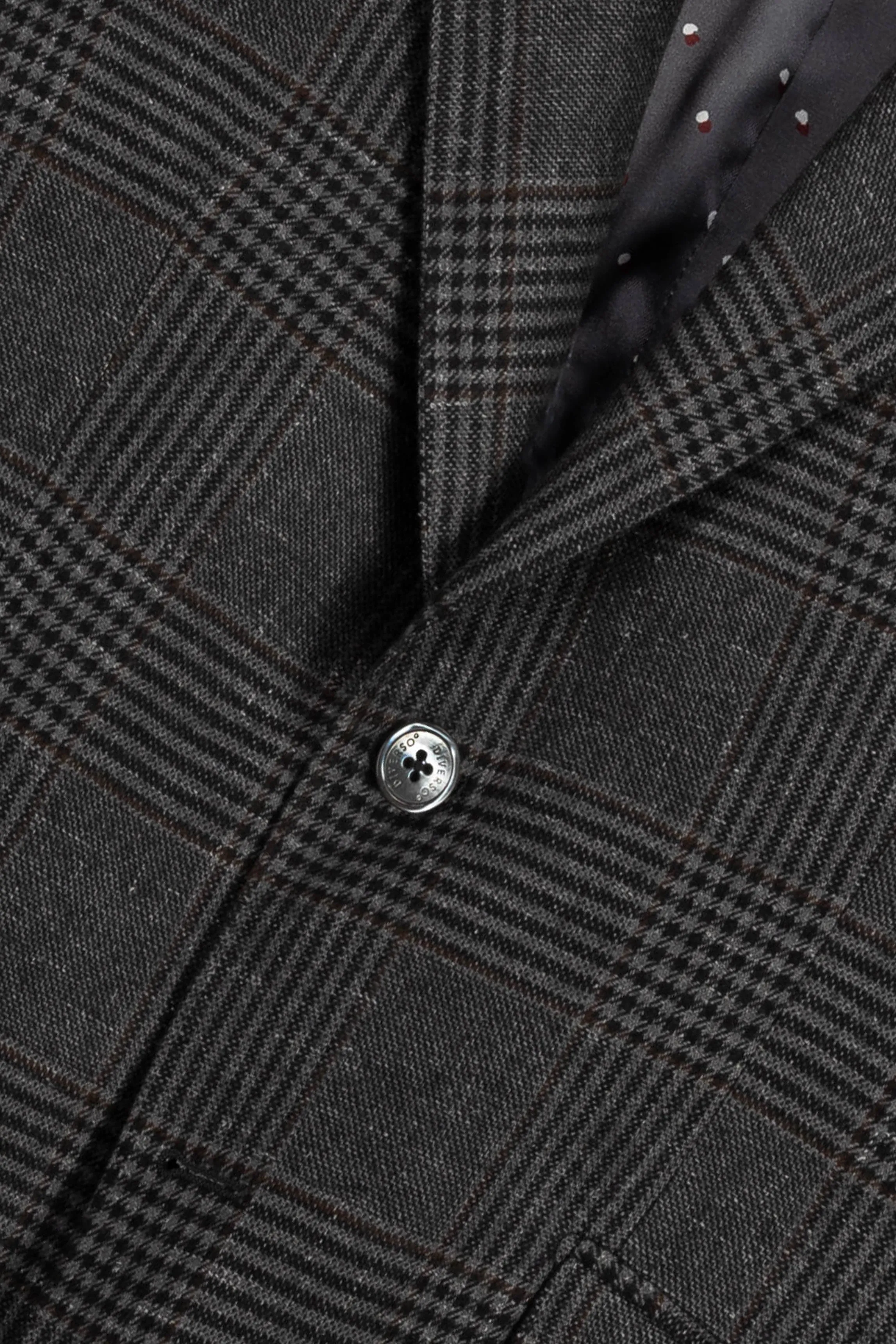 Charcoal Prince of Wales Wool & Cashmere Blazer