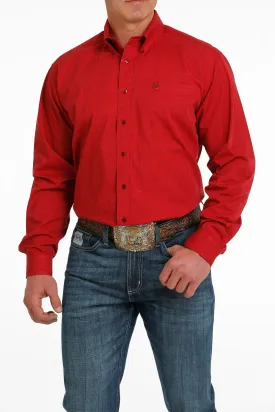 Cinch® Men's Solid Red Pinstripe Long Sleeve Button Front Western Shirt