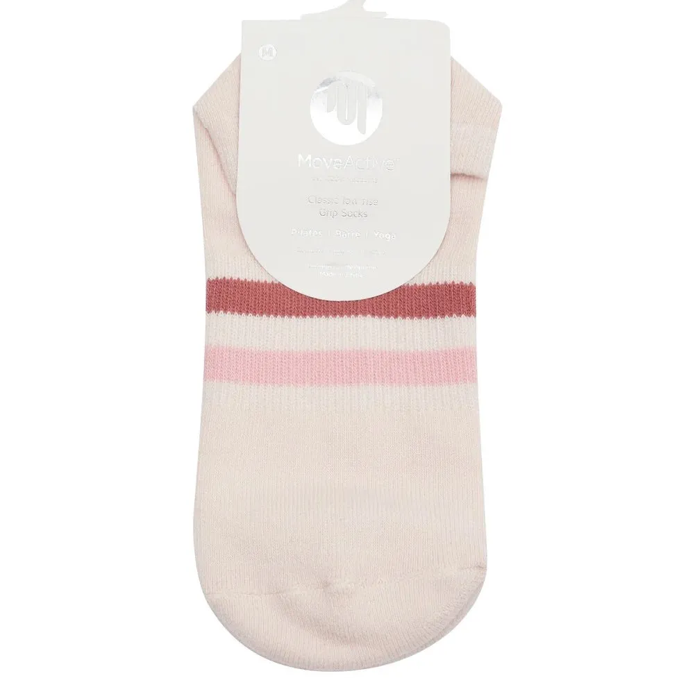 Classic Low Rise Striped Grip Socks - (Barre / Pilates)