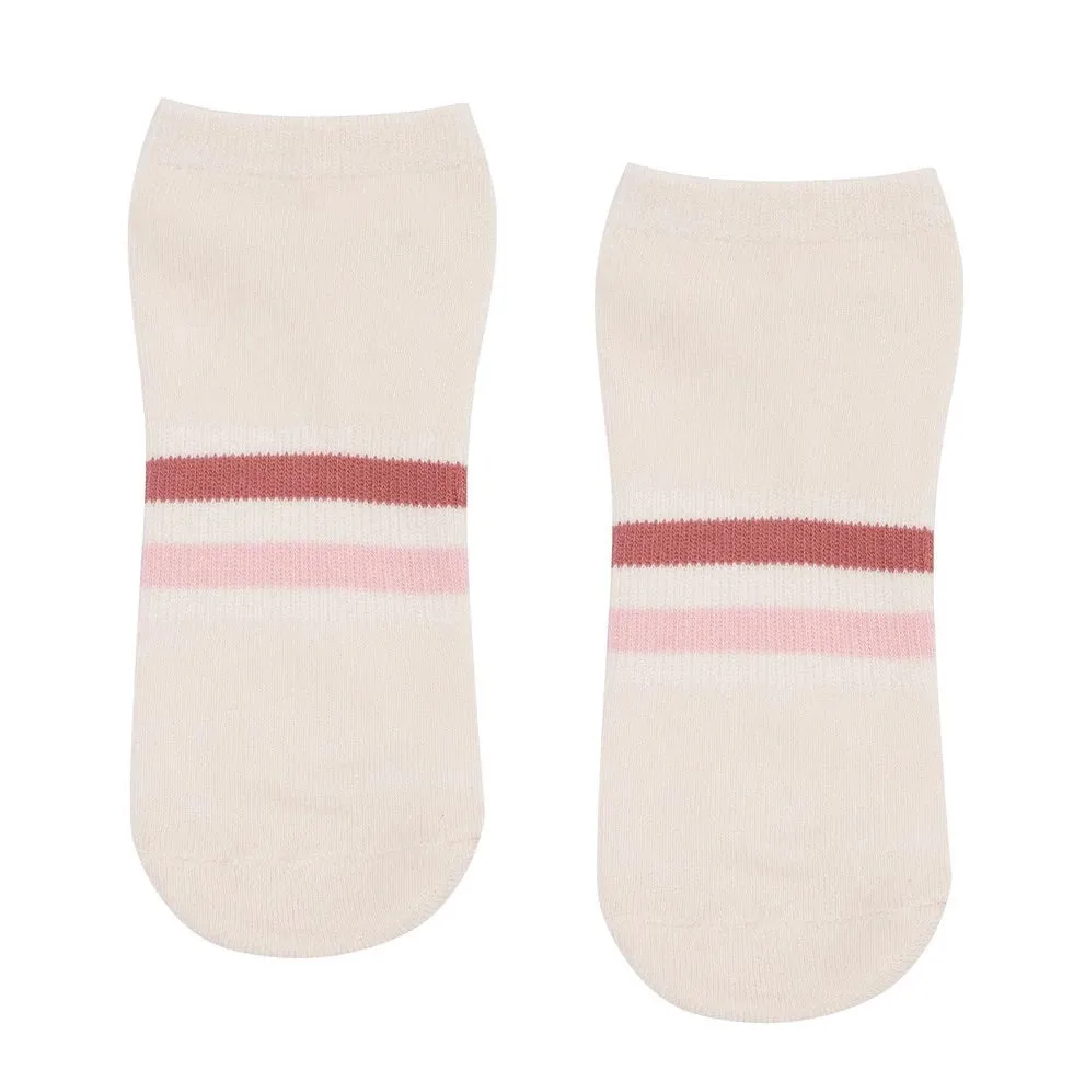 Classic Low Rise Striped Grip Socks - (Barre / Pilates)