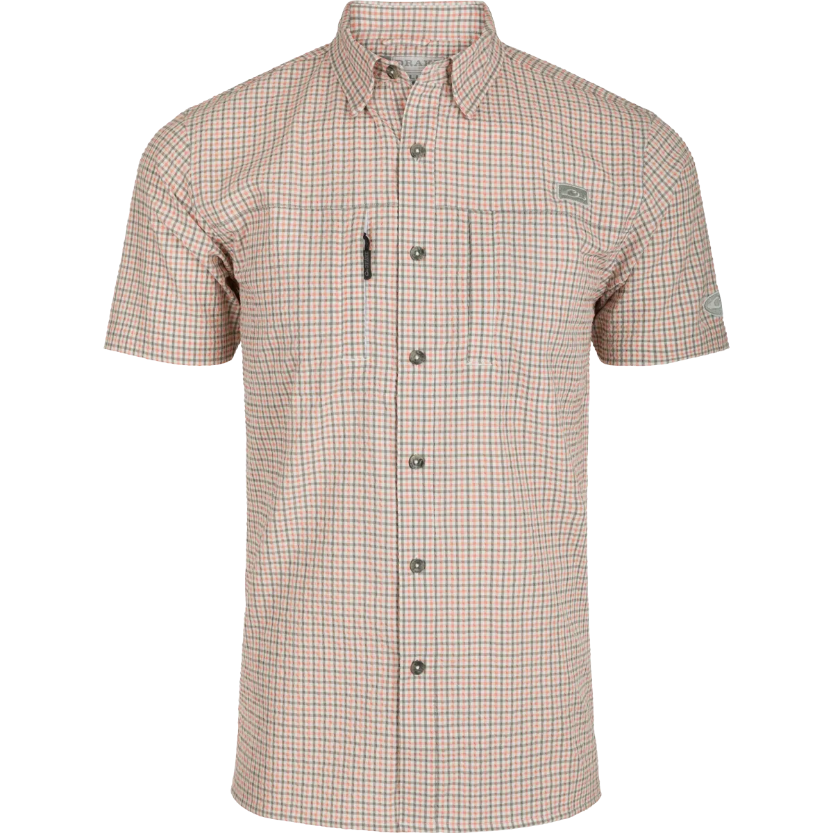 Classic Seersucker Grid Check Shirt S/S