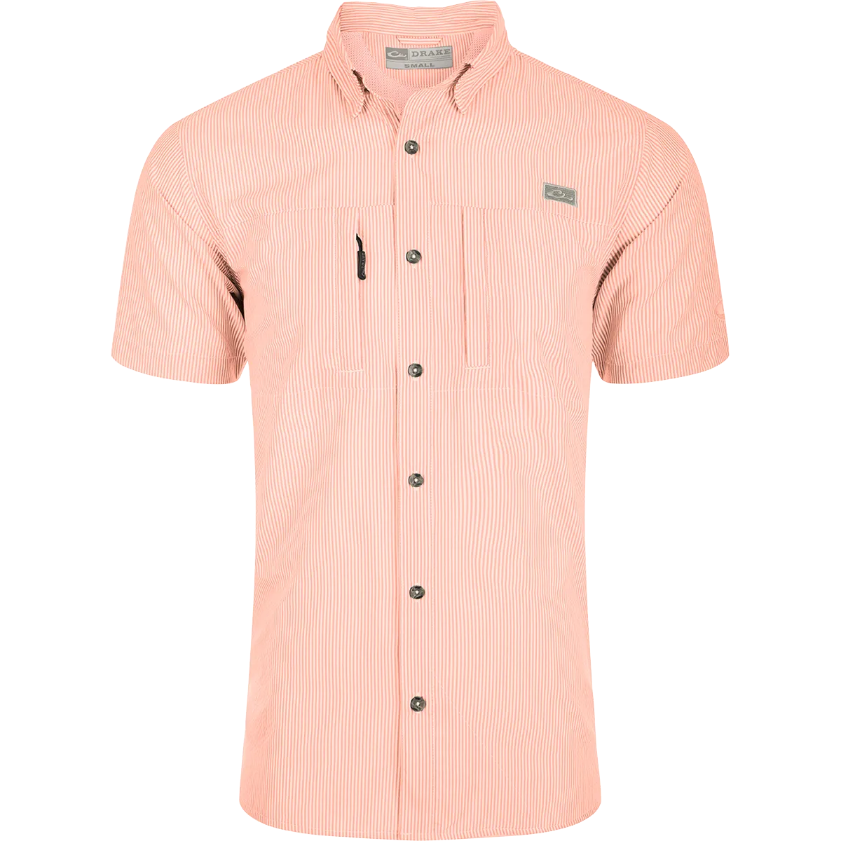 Classic Seersucker Stripe Button-Down Short Sleeve Shirt