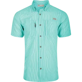 Classic Seersucker Stripe Button-Down Short Sleeve Shirt