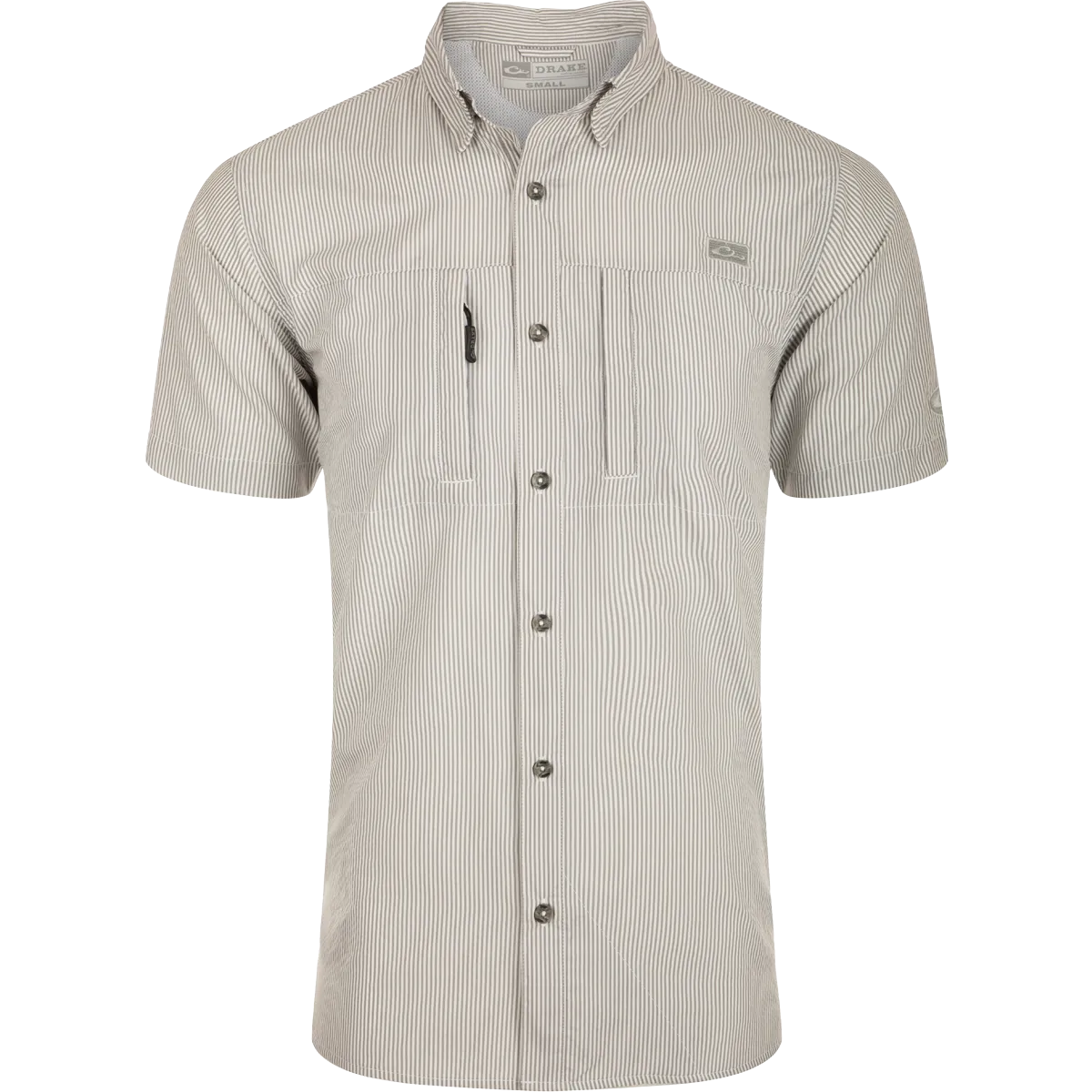 Classic Seersucker Stripe Button-Down Short Sleeve Shirt