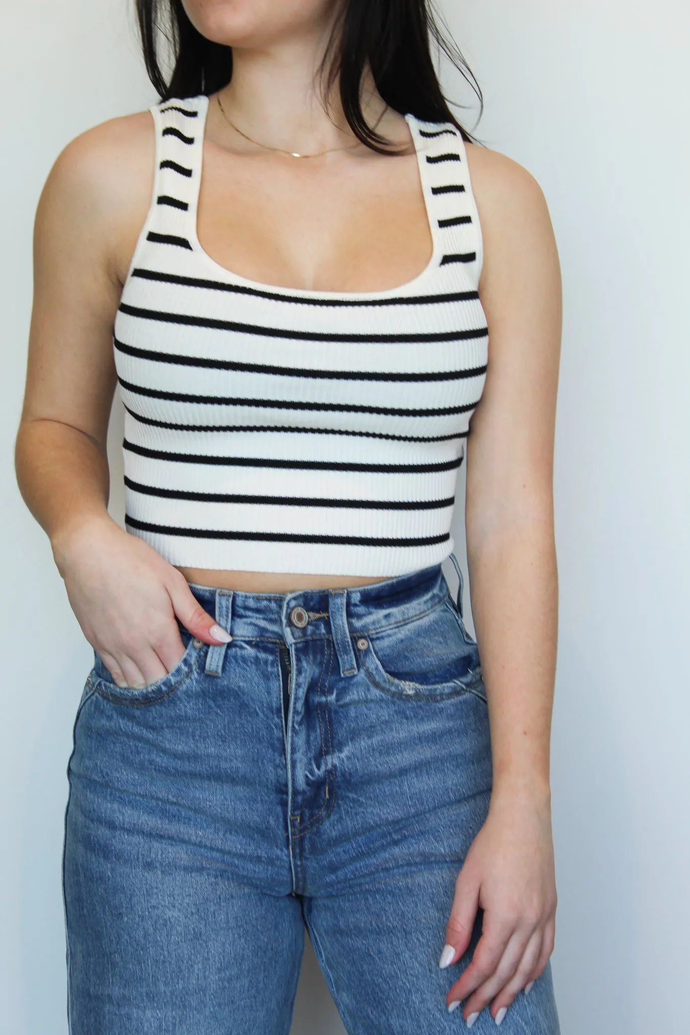 Classic Striped Cropped Tank