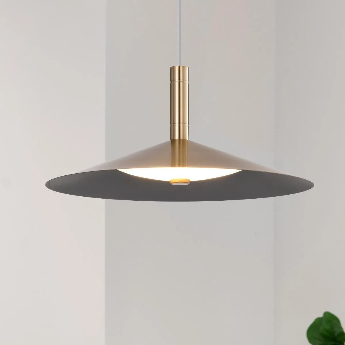 Corrine 14" LED Pendant Light, Burnished Brass Finish