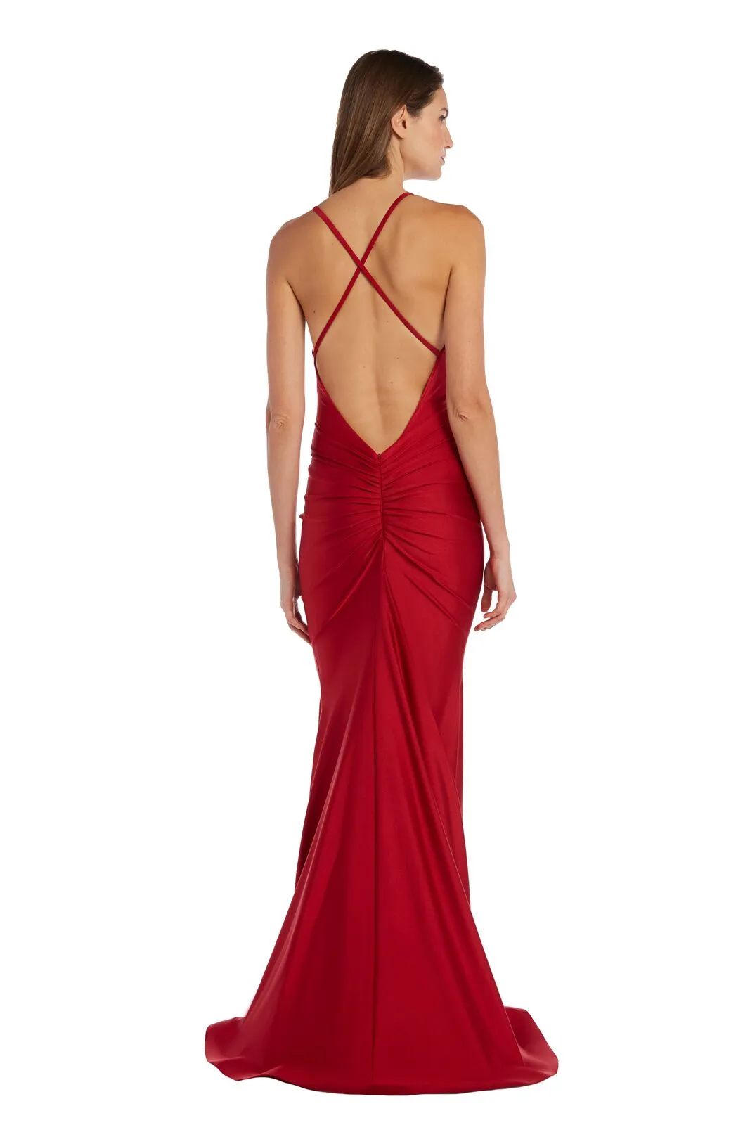 Cross Back Ruched Gown