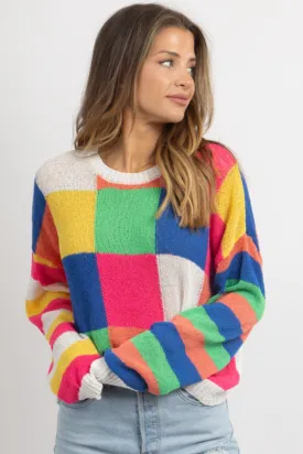 DANCE FLOOR MULTI-CHECK PULLOVER