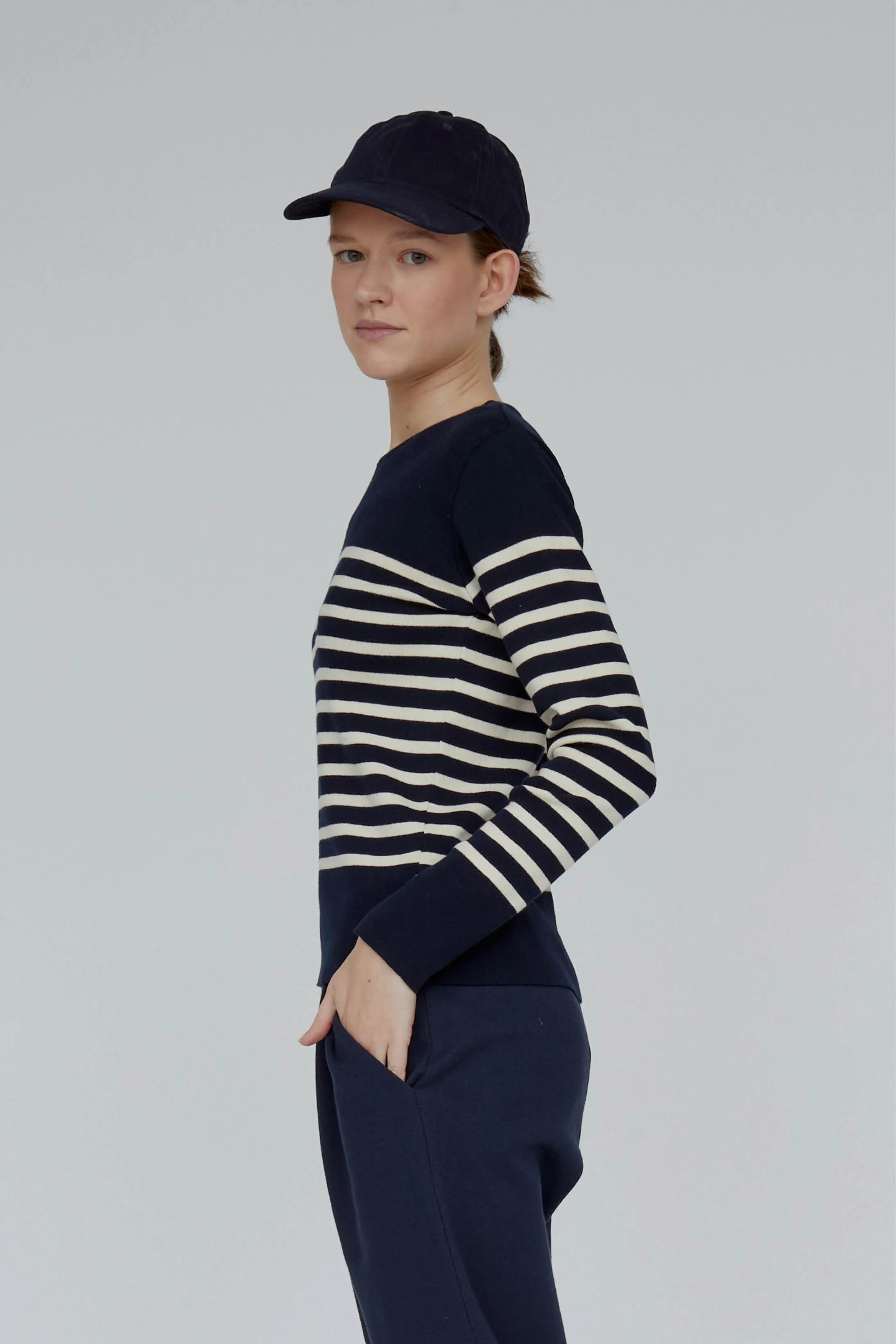 Ella Sweater - Navy / birch