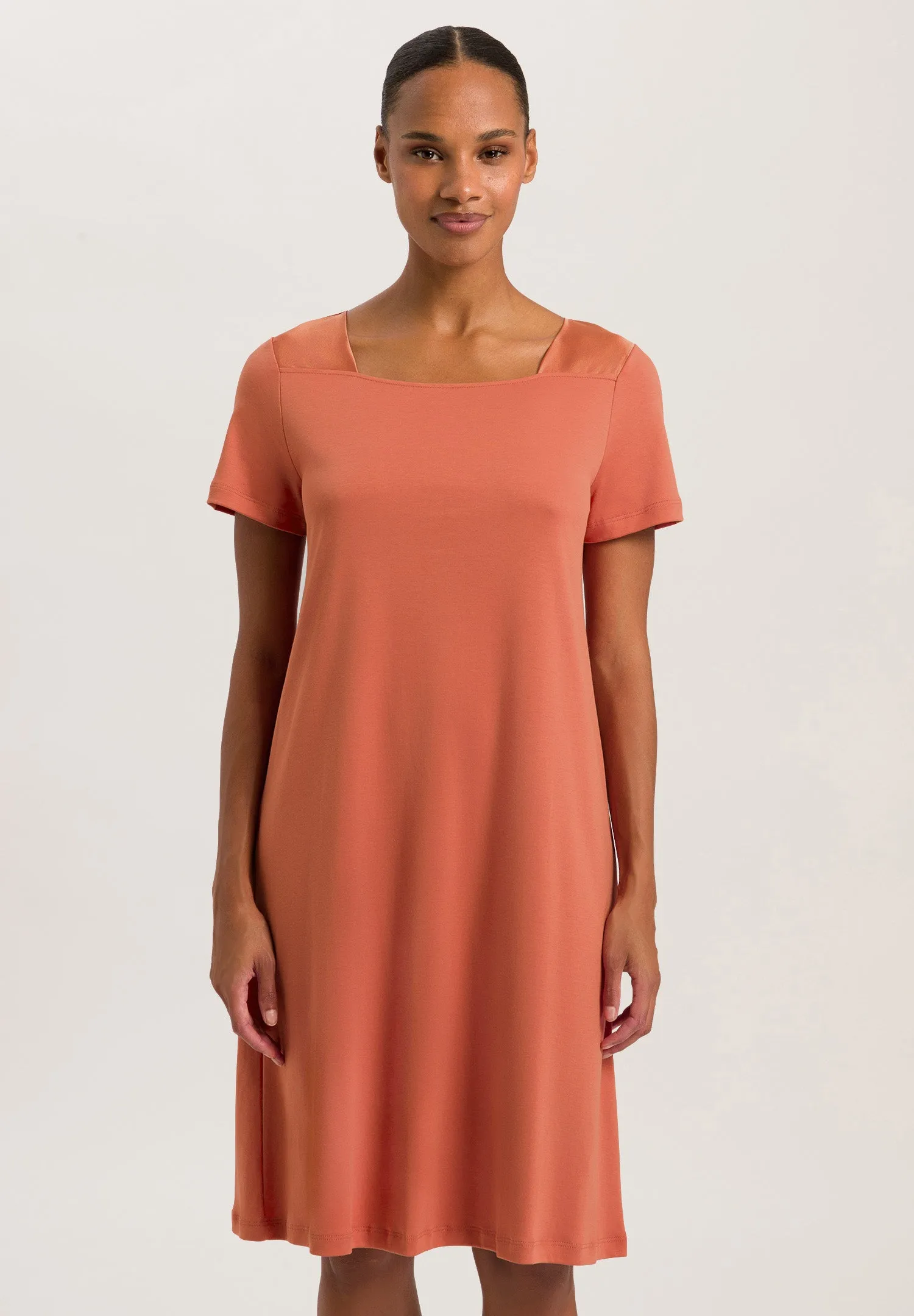 Emma Silk Accented Cotton Nightgown | Apricot Brandy 74921-2294