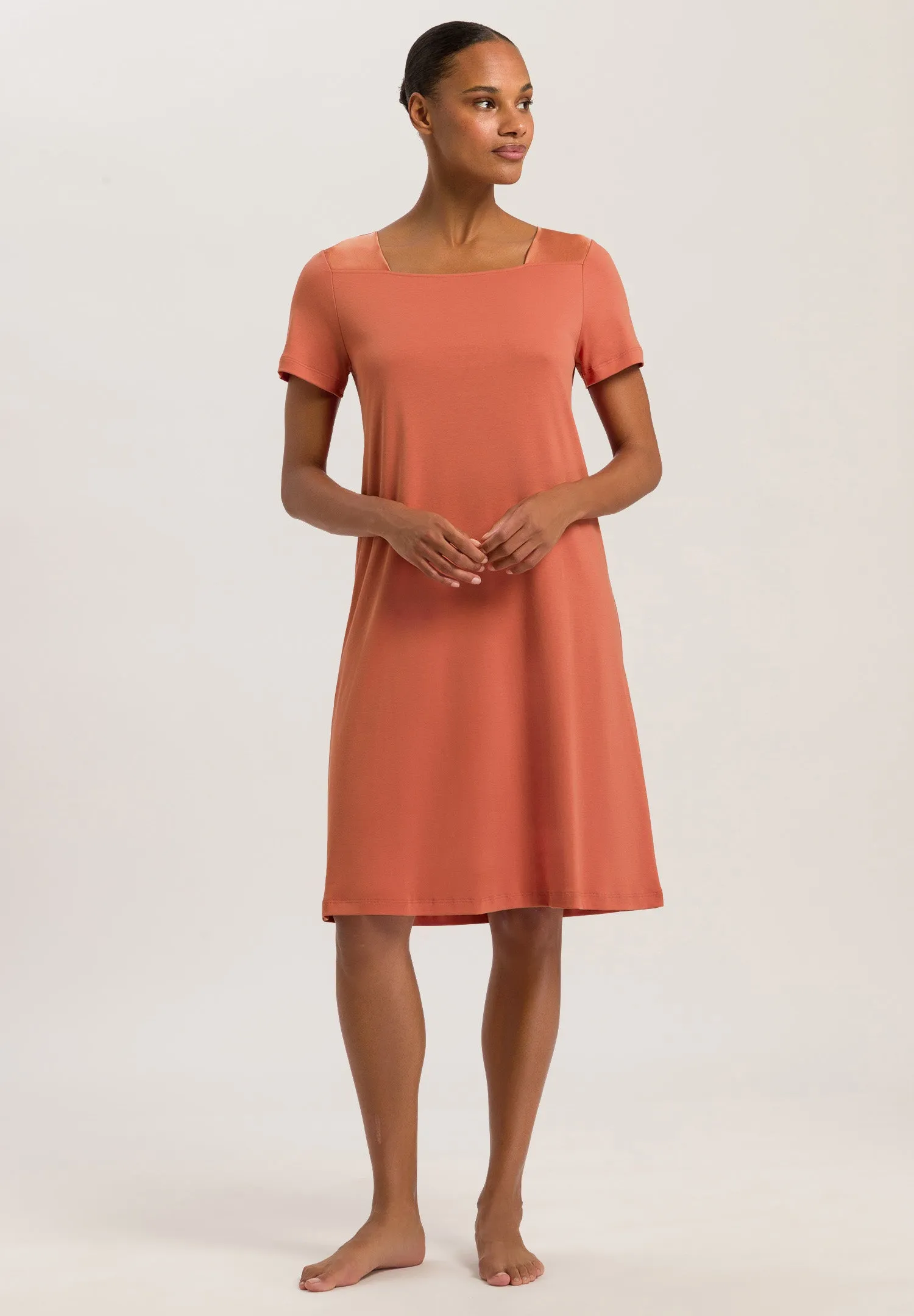 Emma Silk Accented Cotton Nightgown | Apricot Brandy 74921-2294