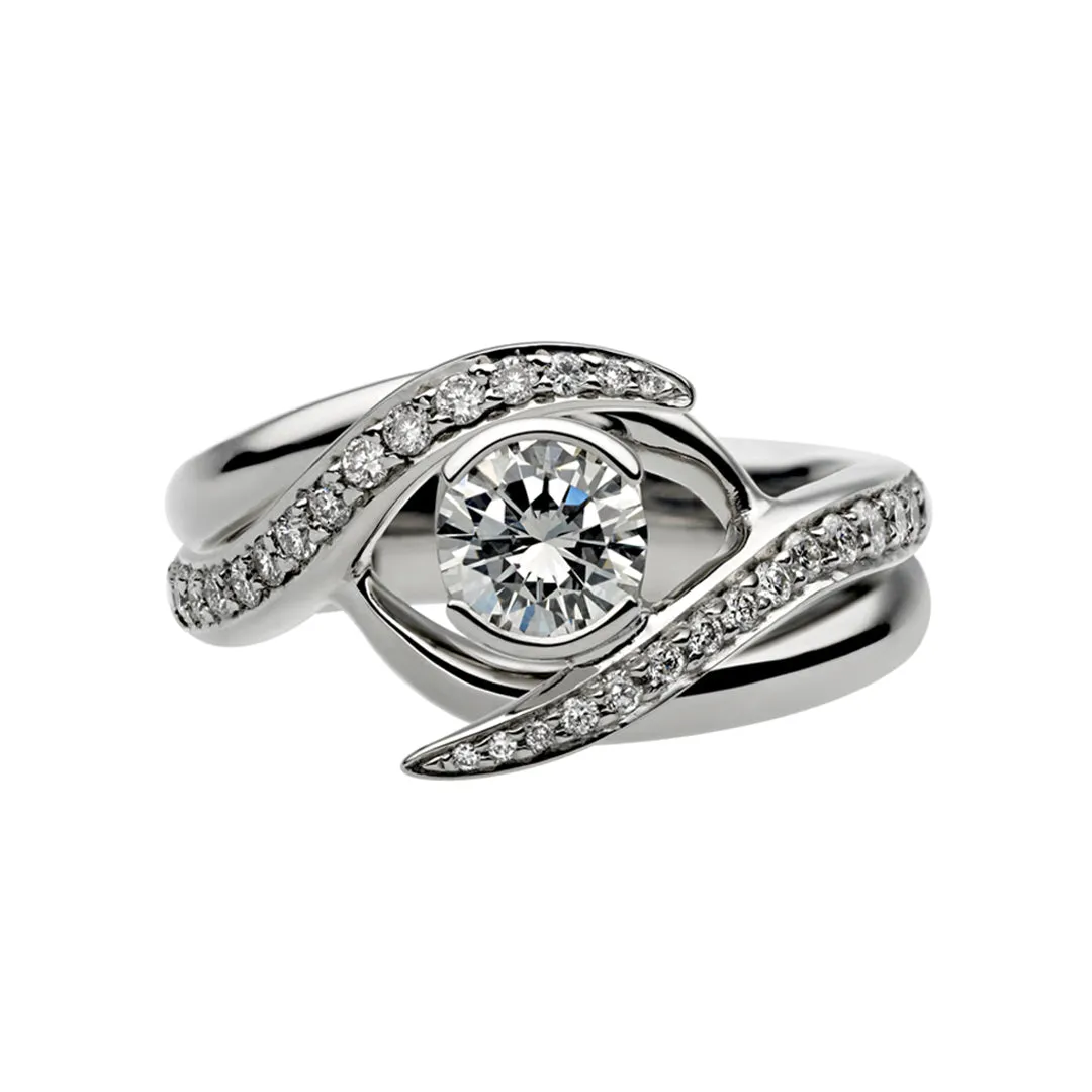 Platinum Engagement Ring - Entwined Rapture50 with 0.63ct Diamond