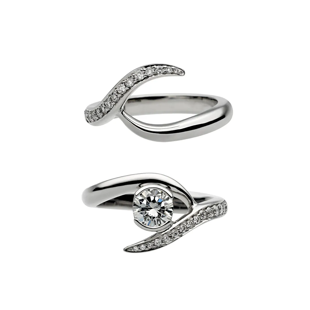 Platinum Engagement Ring - Entwined Rapture50 with 0.63ct Diamond