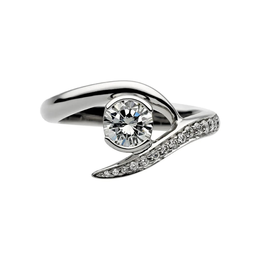 Platinum Engagement Ring - Entwined Rapture50 with 0.63ct Diamond