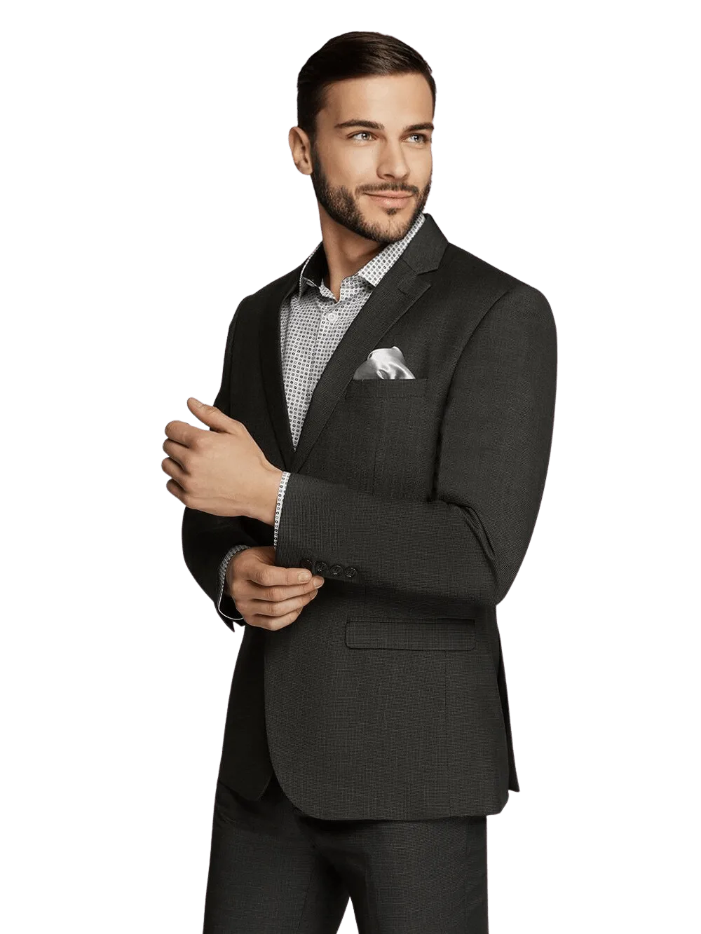 Evan Charcoal Micro Check Suit