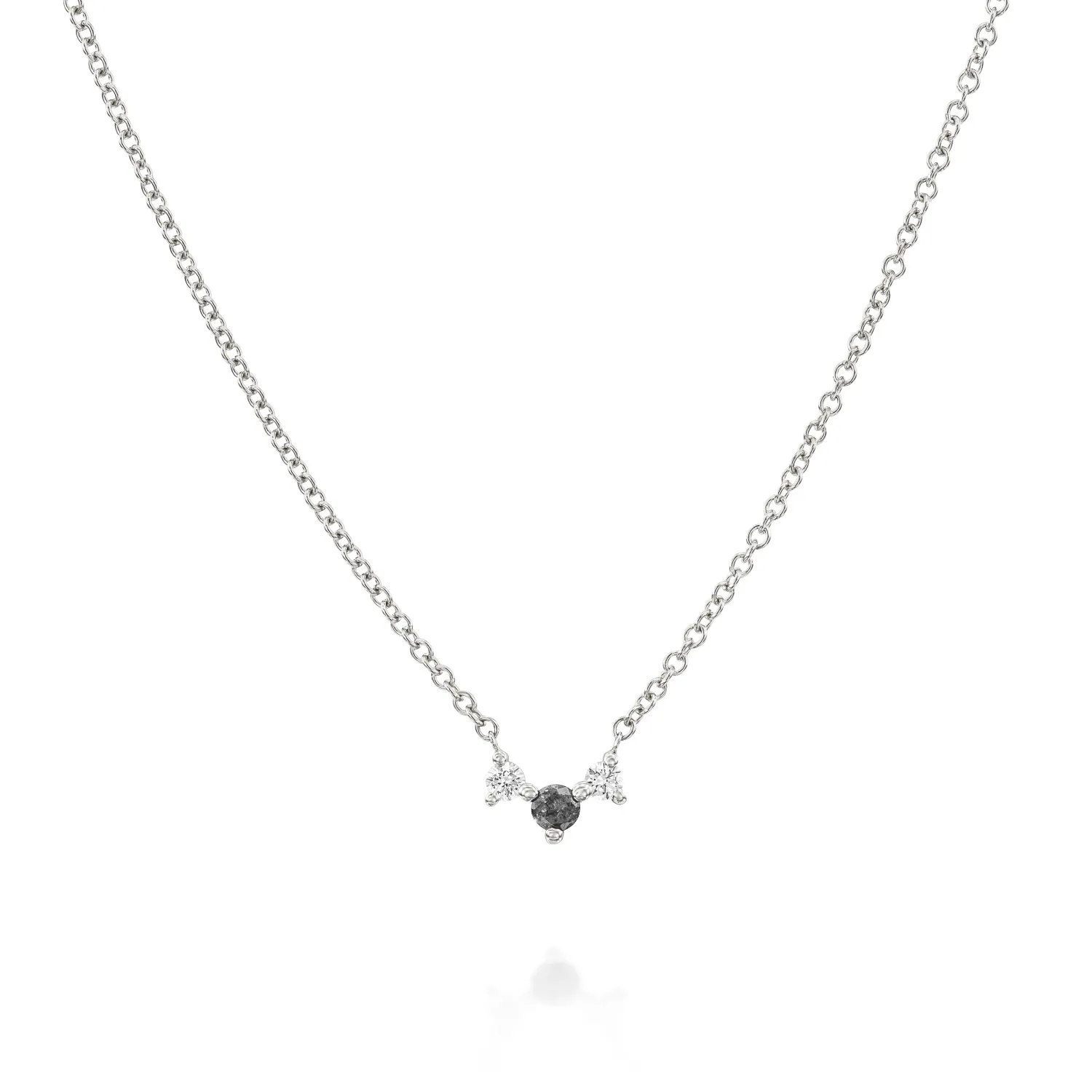 Frida Necklace with White & Gray Diamonds