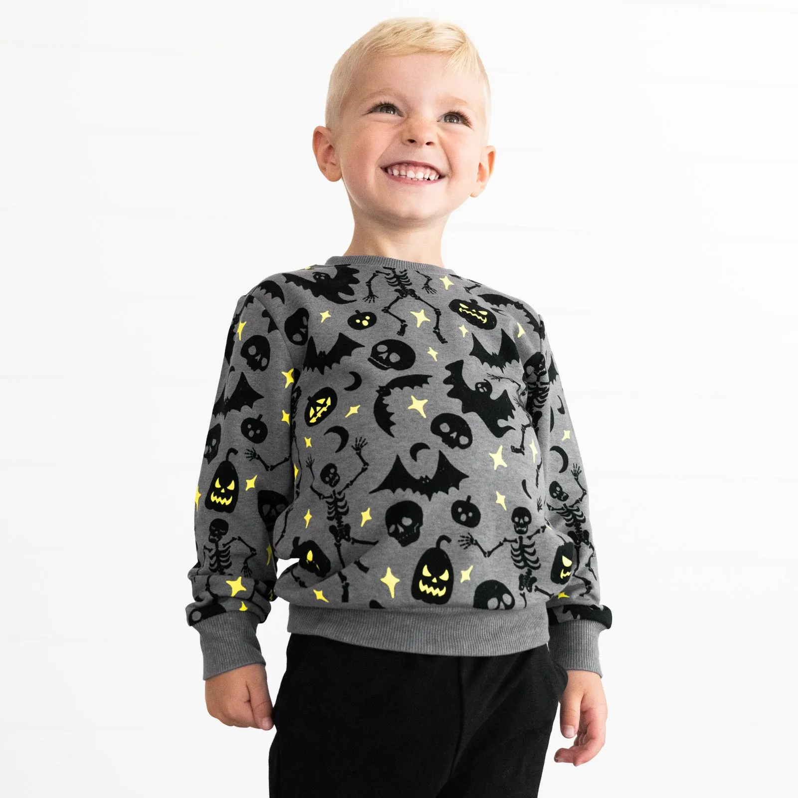 Gray Glowing Ghouls Crewneck Sweatshirt