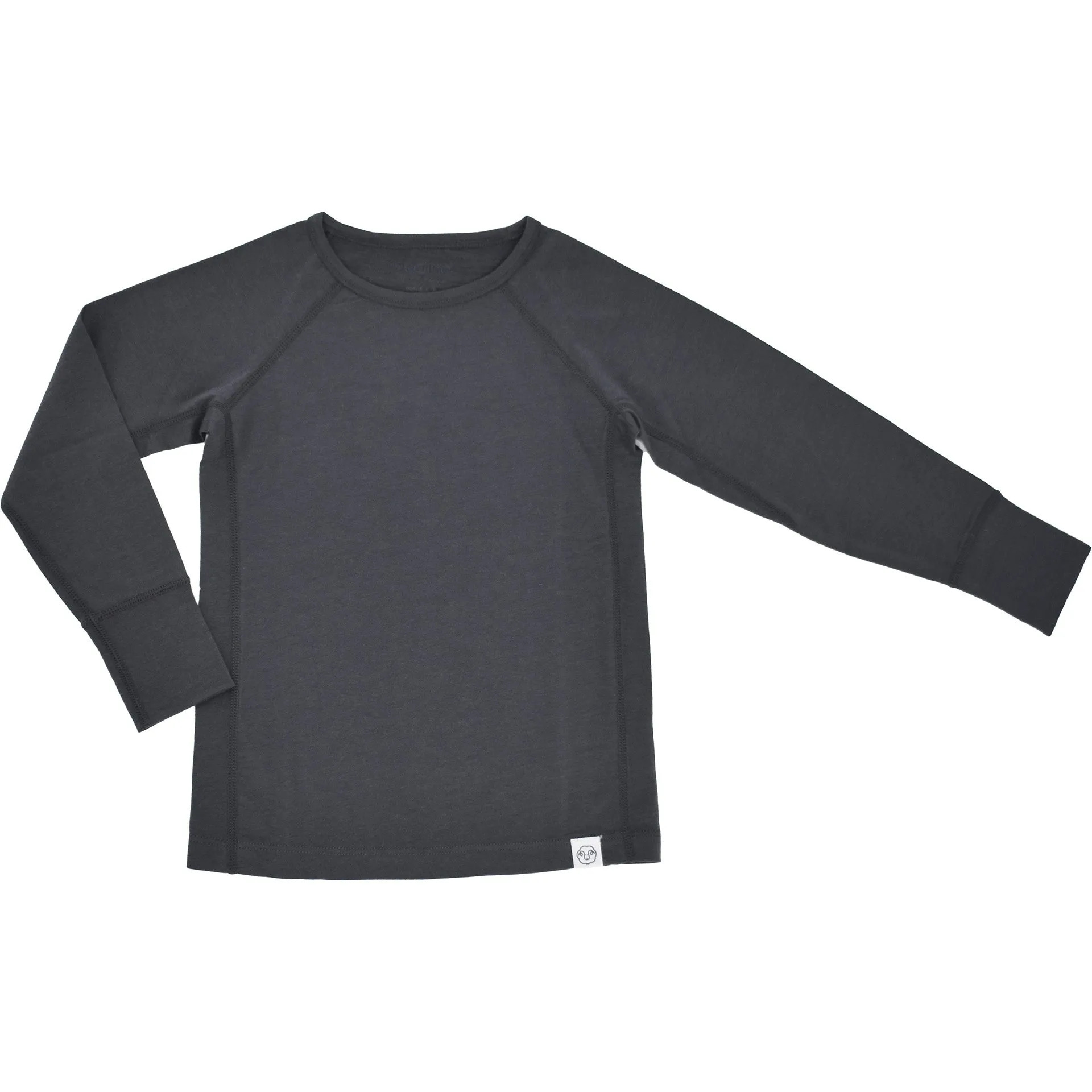 Kids Merino Wool Base Layer, Long Sleeve Top, Storm Gray