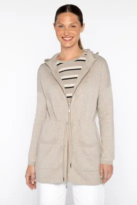 Kinross Cashmere Double-Knit Anorak Jacket with Enhanced Details