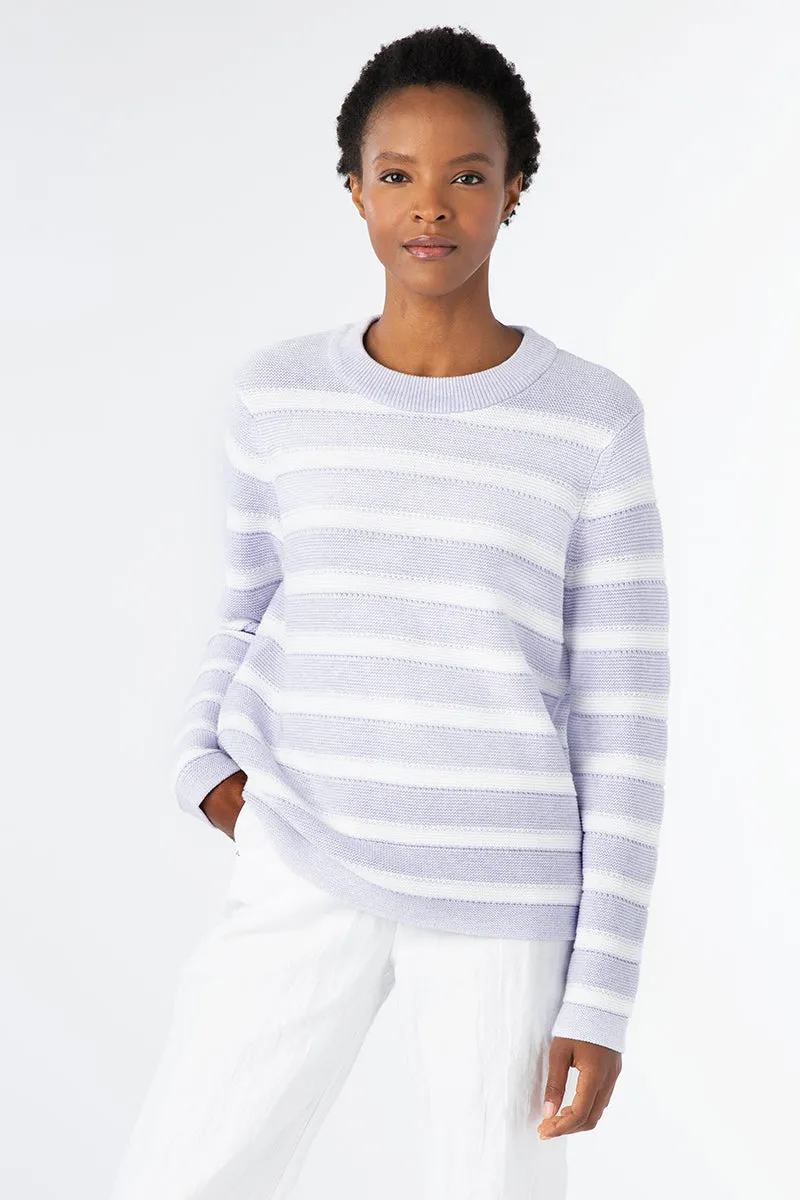 Kinross Cashmere Stripe Crew