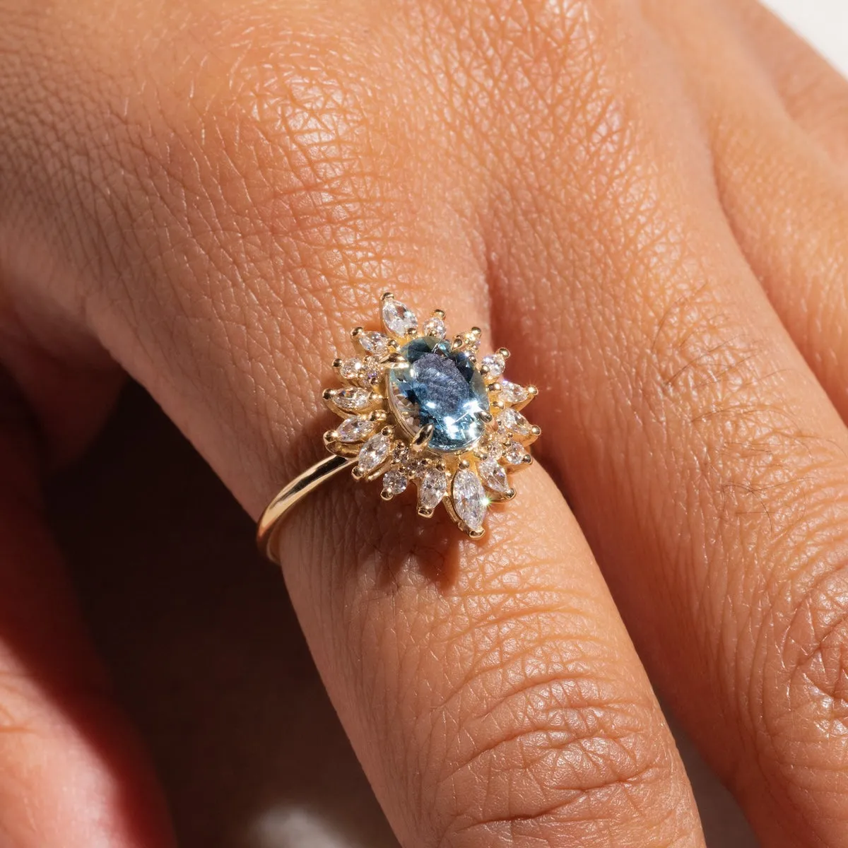 Lana Ring with Aquamarine & CZ