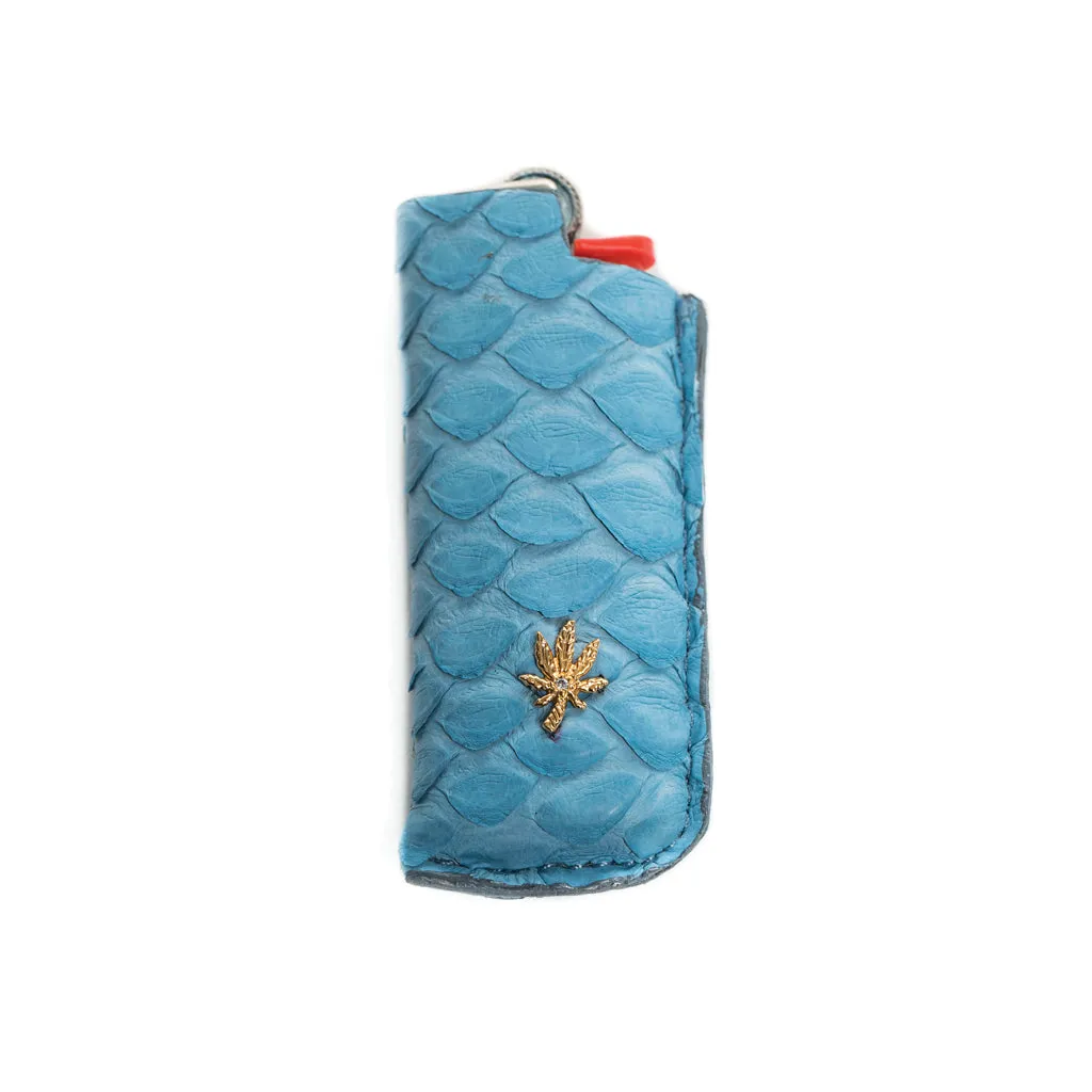 LIGHT BLUE SNAKE SKIN SWEET LEAF LIGHTER