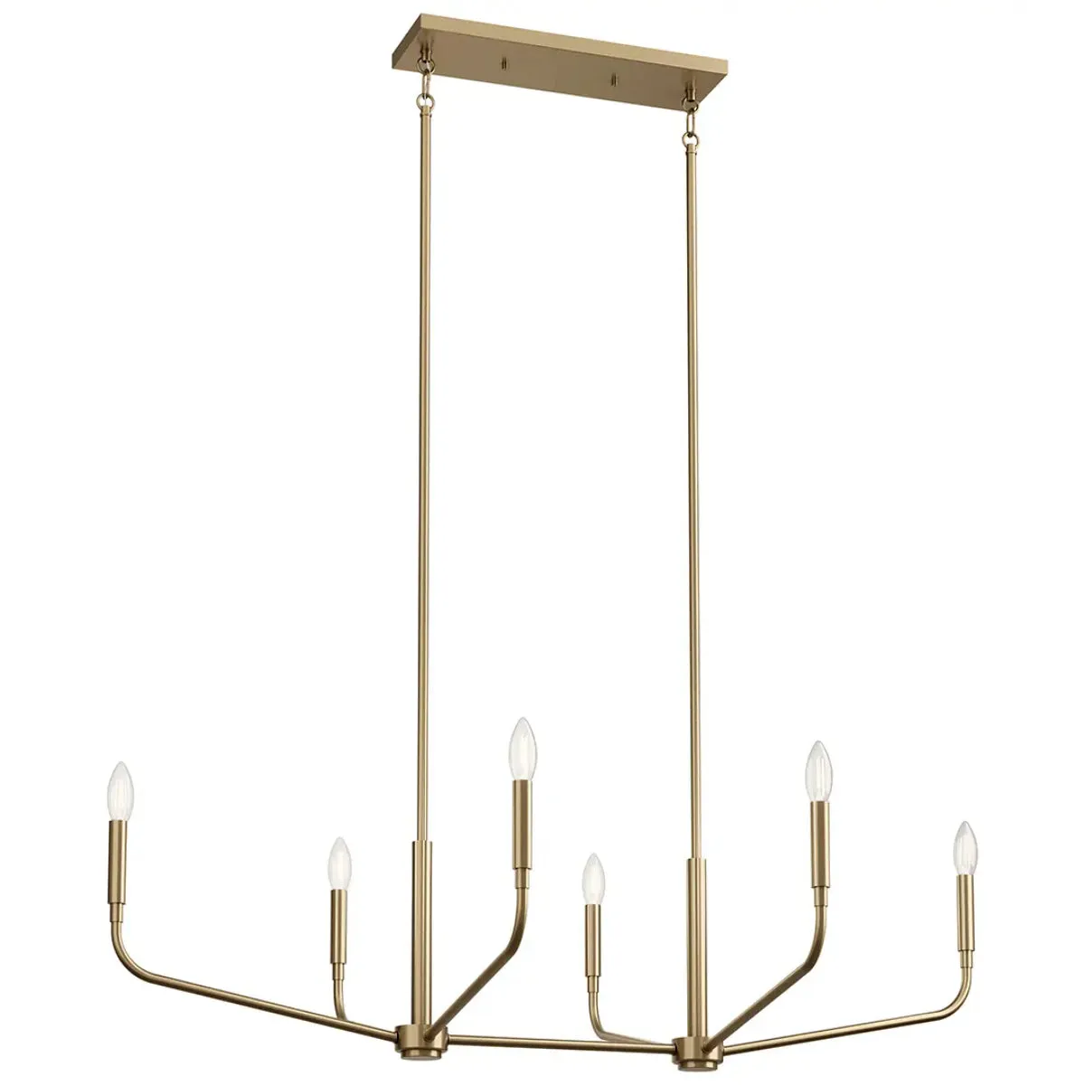 Madden 45" 6-Light Linear Chandelier, Champagne Bronze Finish