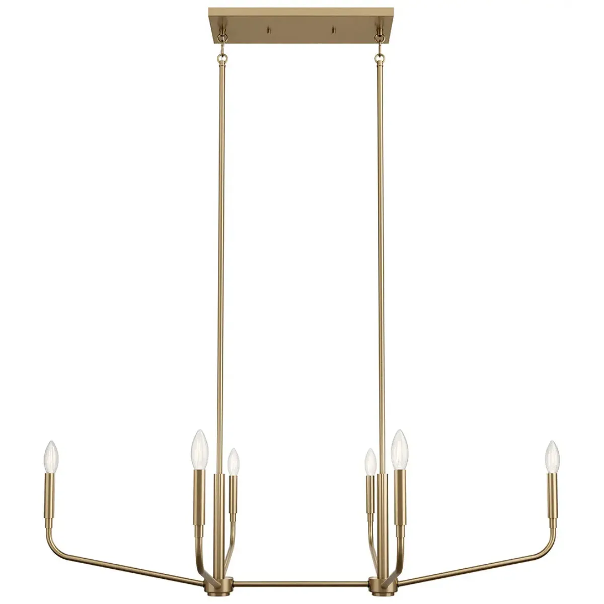 Madden 45" 6-Light Linear Chandelier, Champagne Bronze Finish