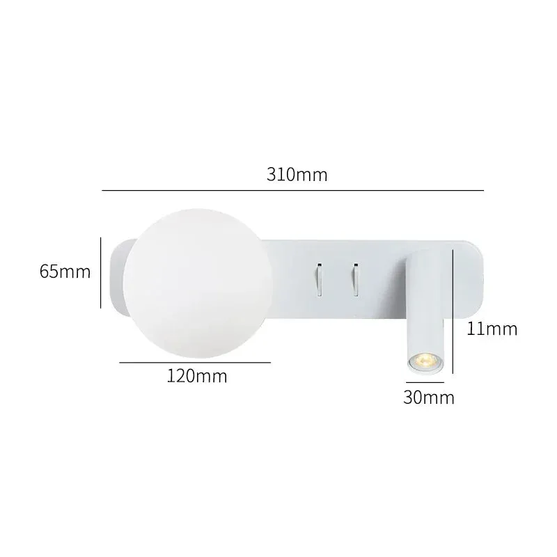 Makmek Modern Rotatable light head LED Reading Wall Lamp