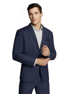 Men's Blue Formal Plain Slim Fit Suit