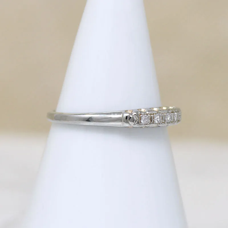 Mid-Century Diamond Band with Chain Link Motif