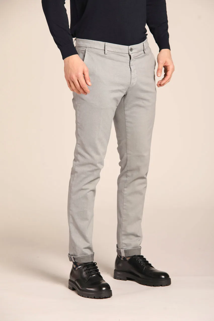 Milano Style pantalone chino uomo in cotone stretch con micro fantasia extra slim fit