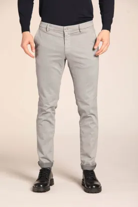 Milano Style pantalone chino uomo in cotone stretch con micro fantasia extra slim fit