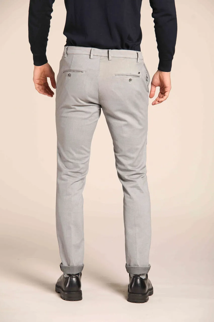 Milano Style pantalone chino uomo in cotone stretch con micro fantasia extra slim fit