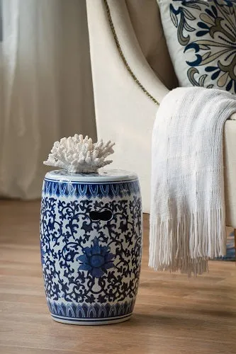 Ming Blue &amp; White Ceramic Stool