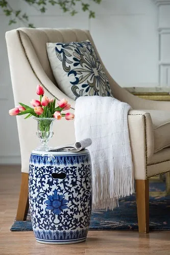 Ming Blue &amp; White Ceramic Stool