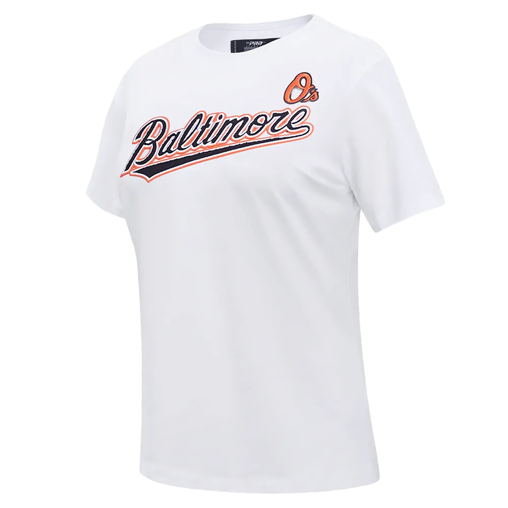 MLB BALTIMORE ORIOLES CLASSIC WOMEN'S SLIM FIT TEE (WHITE)