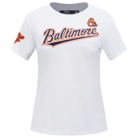 MLB BALTIMORE ORIOLES CLASSIC WOMEN'S SLIM FIT TEE (WHITE)