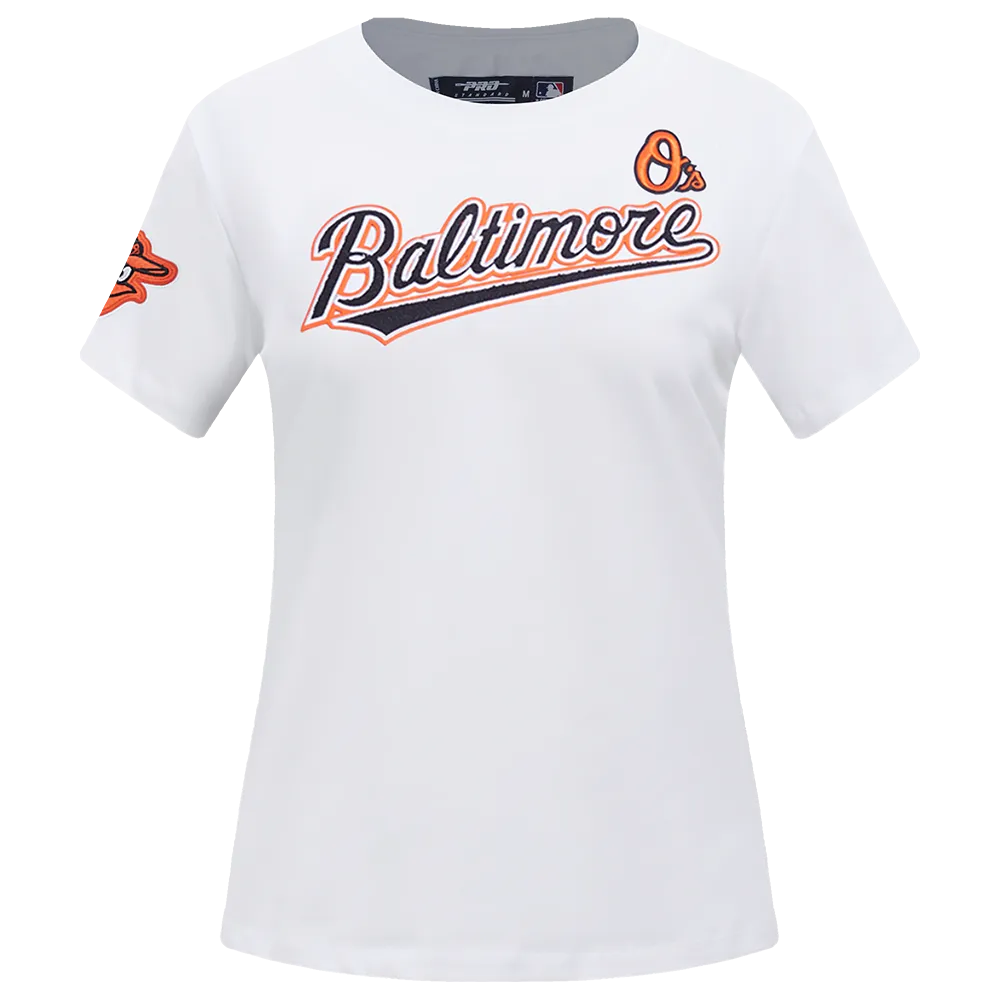 MLB BALTIMORE ORIOLES CLASSIC WOMEN'S SLIM FIT TEE (WHITE)