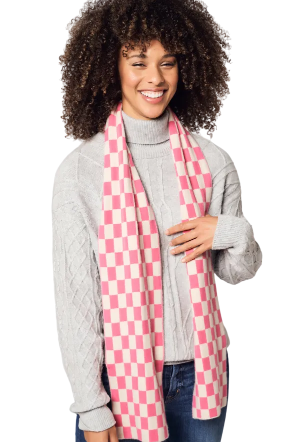 Modern Checkered Cashmere Scarf