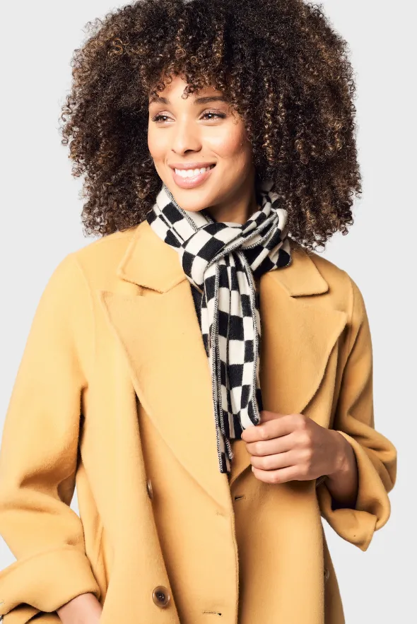 Modern Checkered Cashmere Scarf