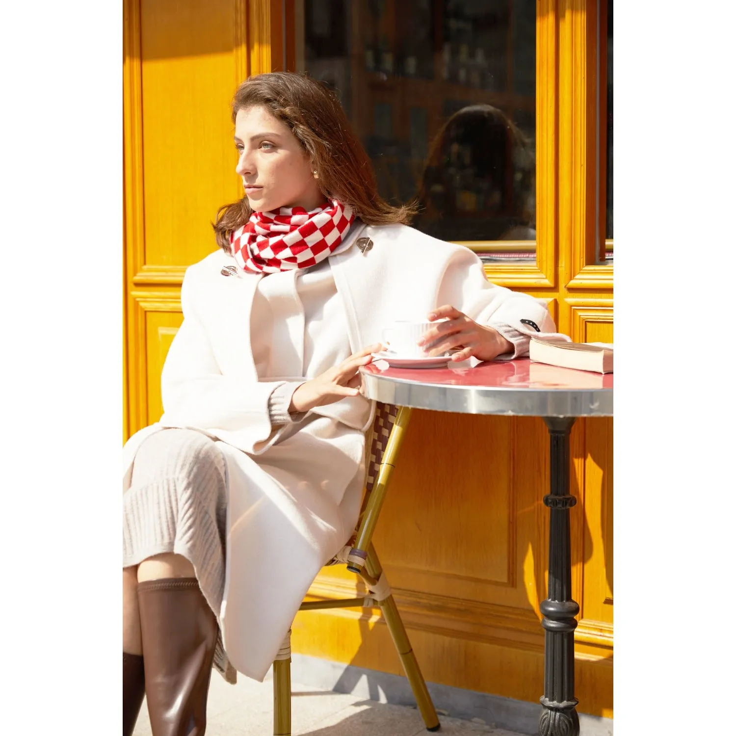 Modern Checkered Cashmere Scarf