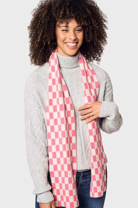 Modern Checkered Cashmere Scarf