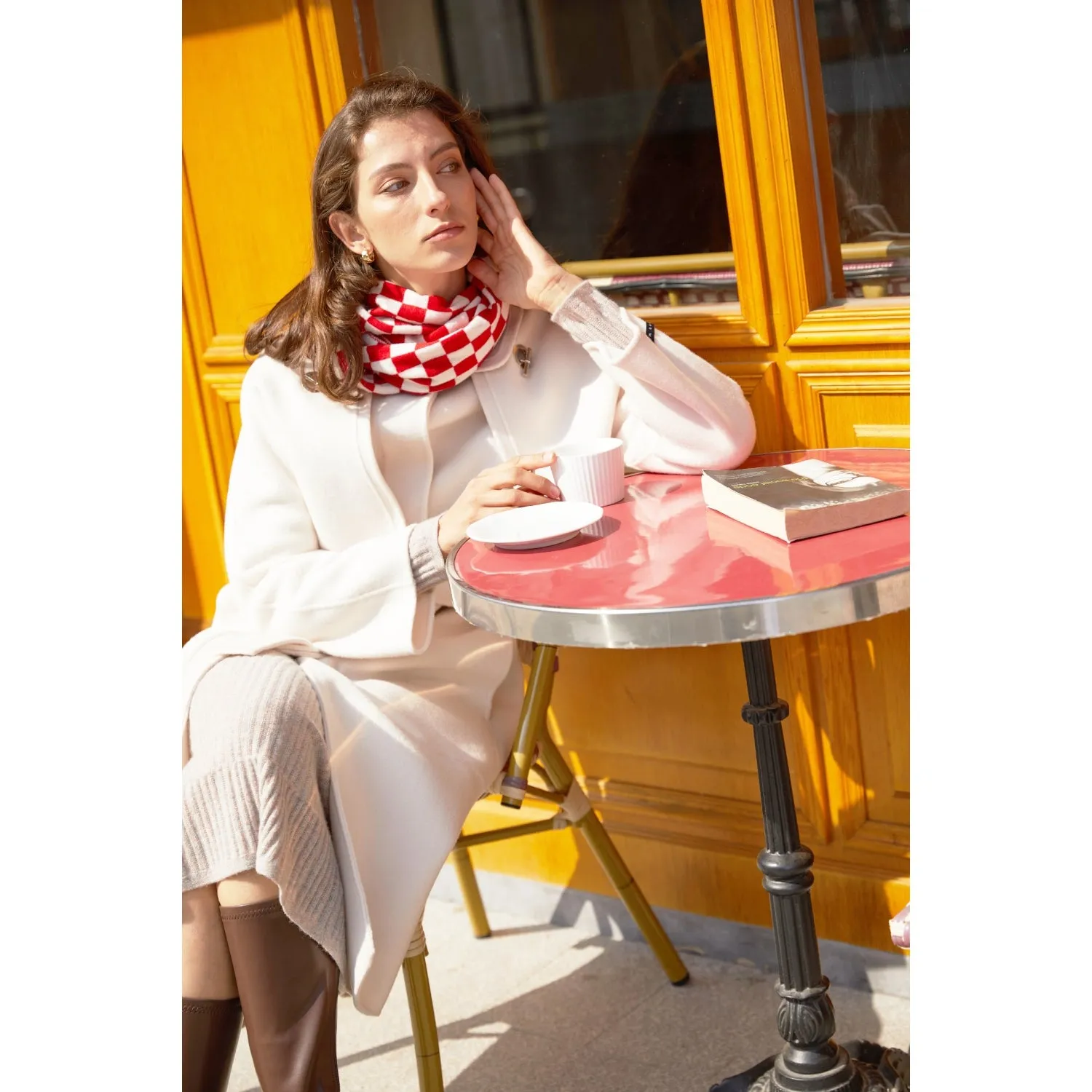 Modern Checkered Cashmere Scarf