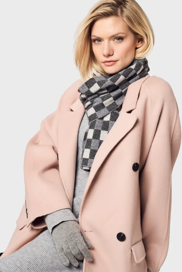 Modern Checkered Cashmere Scarf