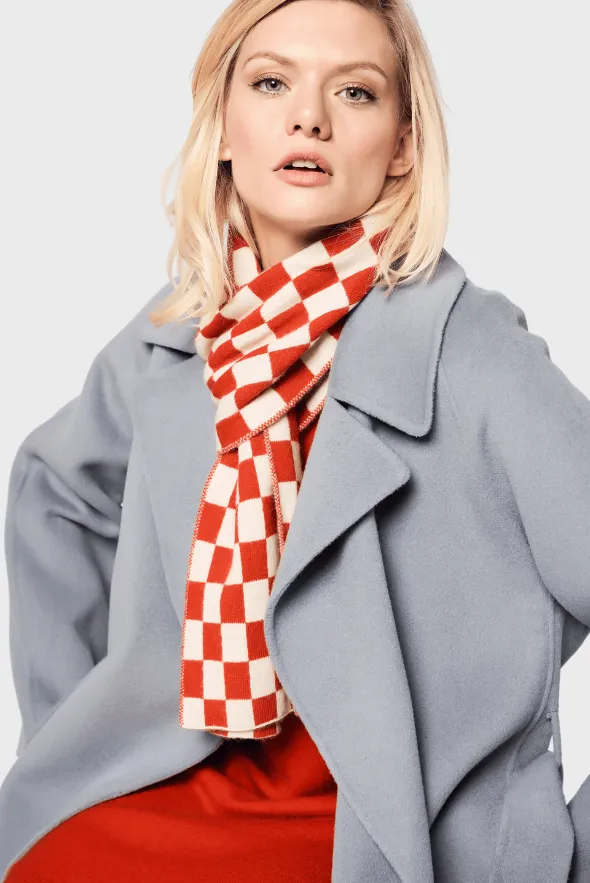 Modern Checkered Cashmere Scarf