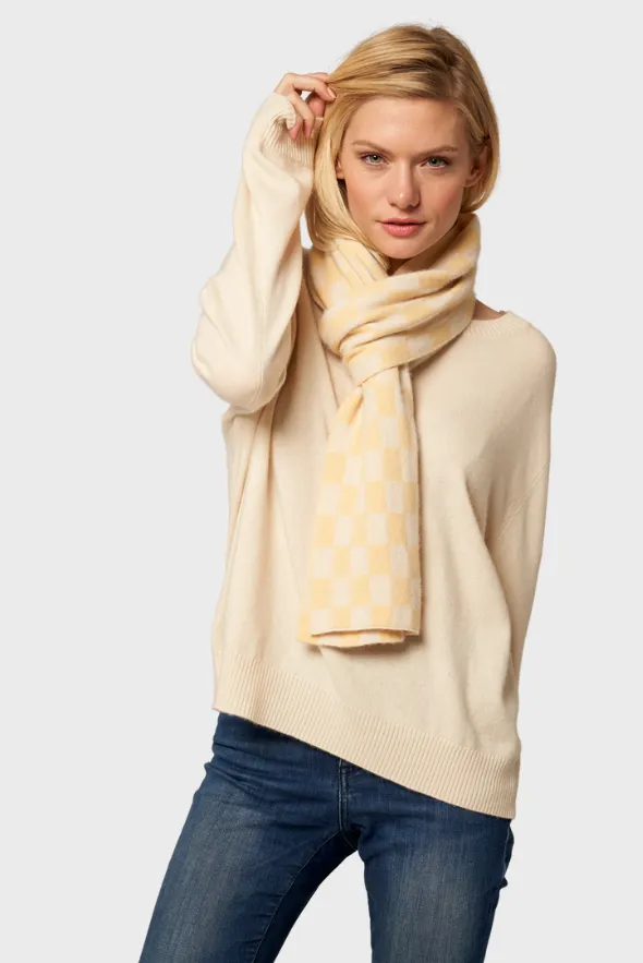 Modern Checkered Cashmere Scarf