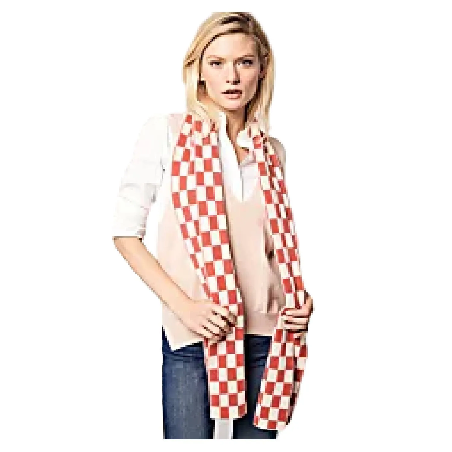 Modern Checkered Cashmere Scarf