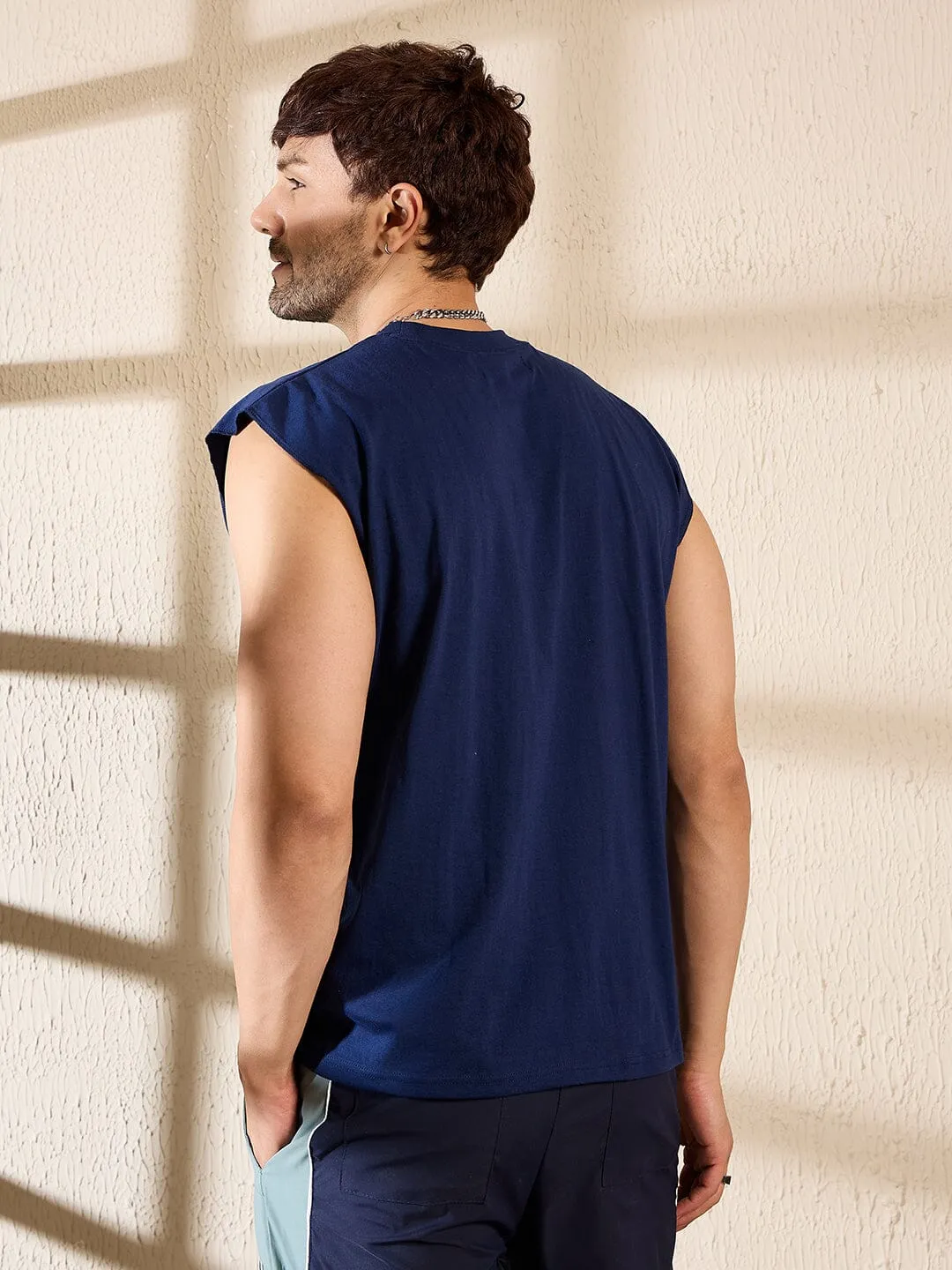 Navy Sleeveless Gym Tshirt